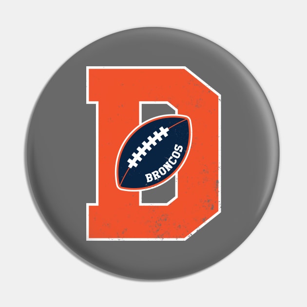 Big Bold Denver Broncos Monogram Pin by Rad Love