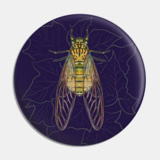 Cicada On Ivy Pin