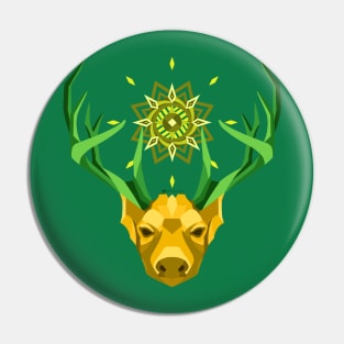 Geometric Deer (Green) Pin
