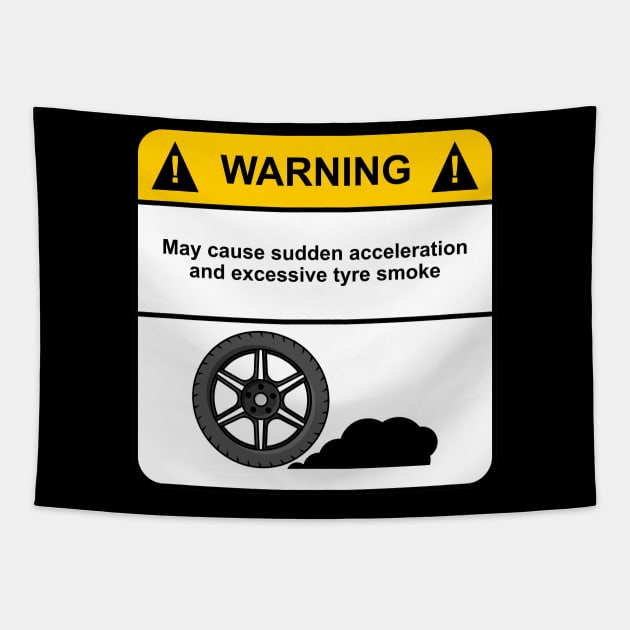 Burnout warning - Tyre Smoke Tapestry by CC I Design