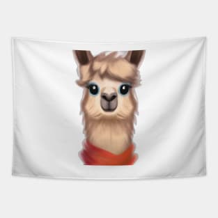 Cute Llama Drawing Tapestry