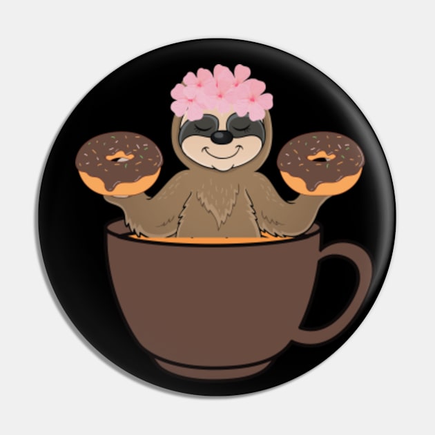 Sloths And Coffee Pin by FullOnNostalgia