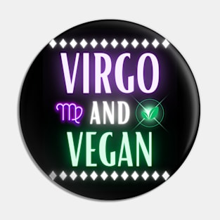 Virgo and Vegan Retro Style Neon Pin