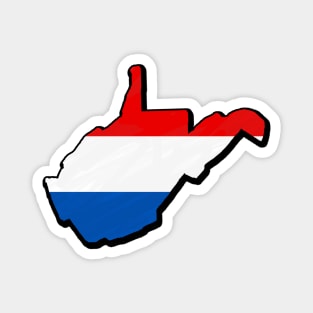 Red, White, and Blue West Virginia Outline Magnet