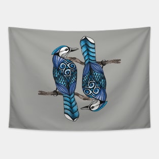 Blue Jay Spirit Animal Design Tapestry