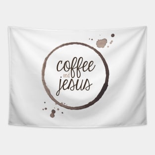 Coffee and Jesus with Ring Tapestry