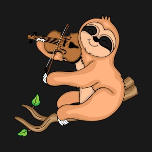 Sloth Violin Player Music Gift Kids Violin T-Shirt