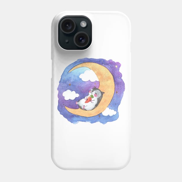 moon hamster Phone Case by alinailustra