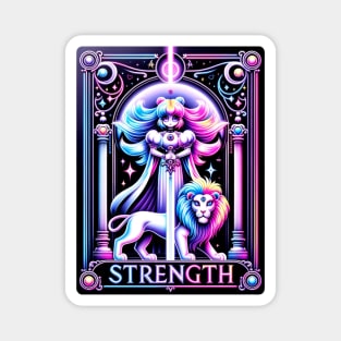 Strength Tarot Card Kawaii Cute Pastel Goth Magnet