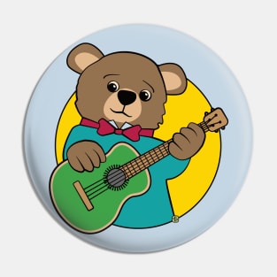 Bear Playing Guitar Pin