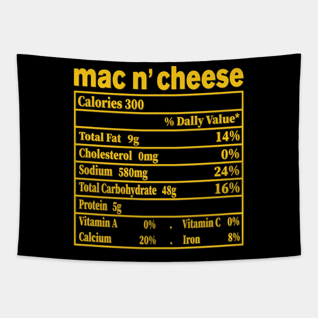 Mac and Cheese Nutrition Funny Thanksgiving Mac N' Cheese Tapestry by smartrocket