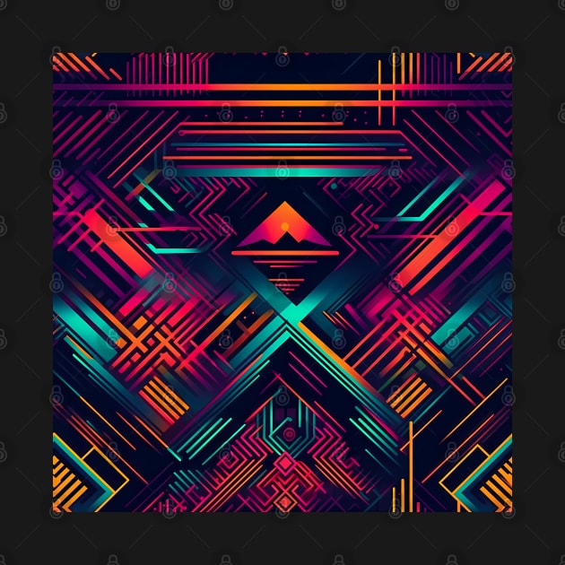 Neon Geometric Pattern by Manafold