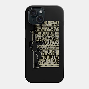 Make No Mistake I Will Defend My Family Gun Phone Case