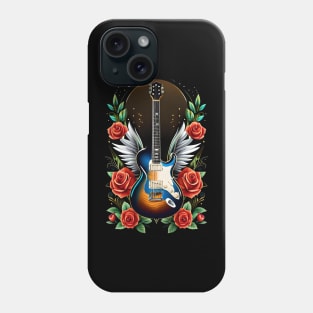 Electric guitar brown and blue 18 Phone Case