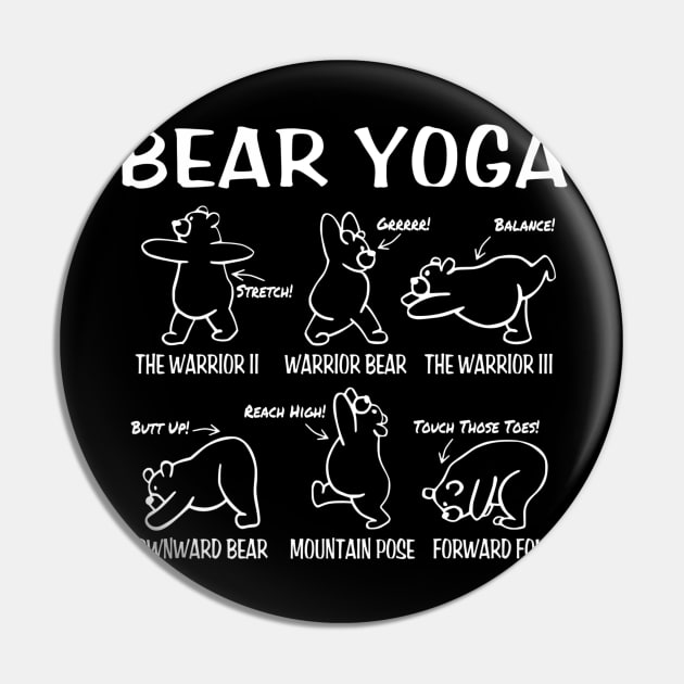 Bear Yoga Pin by Husky Bear Designs