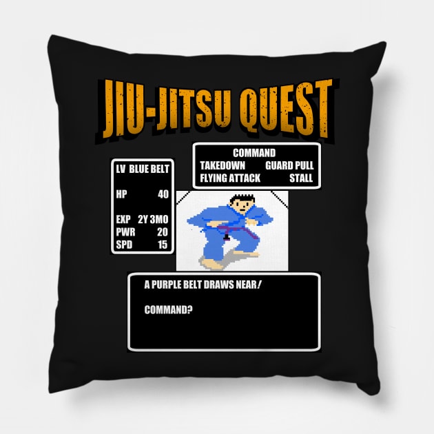 Jiu Jitsu Quest BJJ MMA Retro gaming shirt Pillow by eokakoart