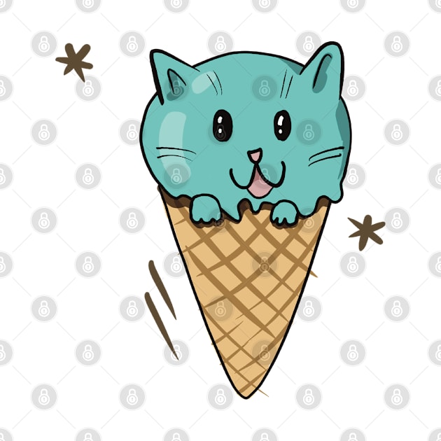 Ice cream cat by Chigurena