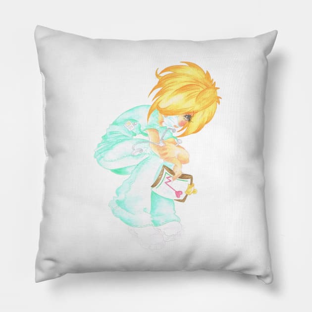 cute girl 44 Pillow by Miss Attitudes