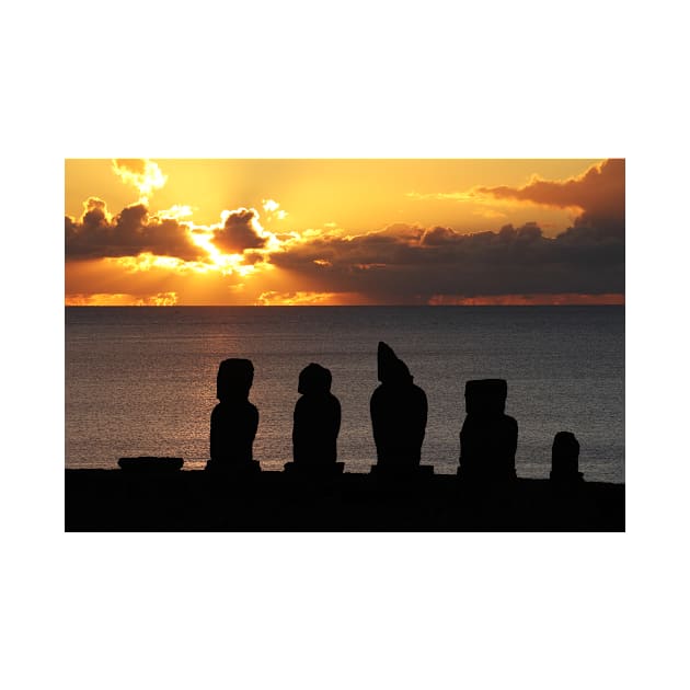 Sunset at Tahai Site - Rapa Nui - Easter Island by holgermader