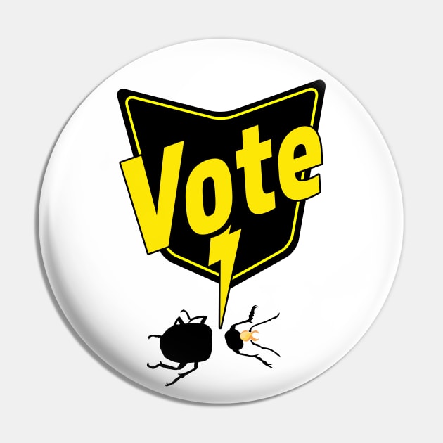 Know Your Parasites Vote Bug Spray Pin by OrangeMonkeyArt