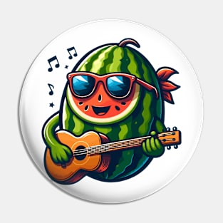 Melon Playing Guitar Pin