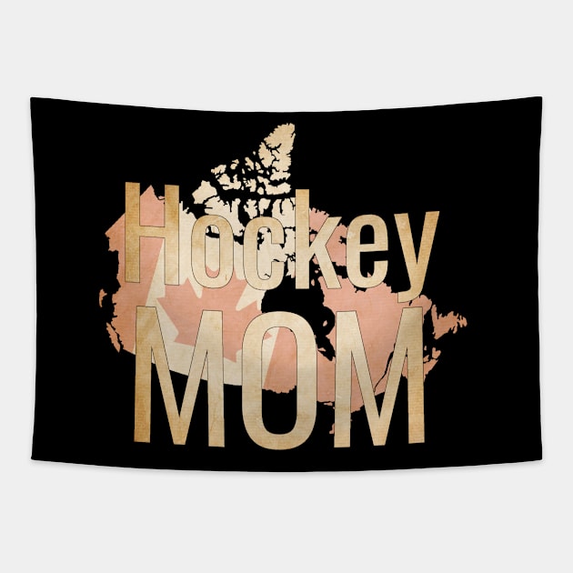 Hockey Mom with the Canadian Country and Flag Tapestry by M Dee Signs