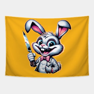 Bunny Holding a Knife Tapestry