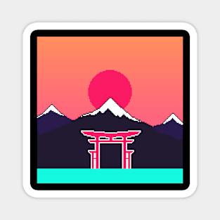 Japanese Portal Sunset Magnet