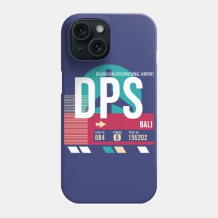 Bali, Indonesia (DPS) Airport Code Baggage Tag E Phone Case