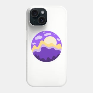 Cute artwork landscape with mountains and the Sun Phone Case