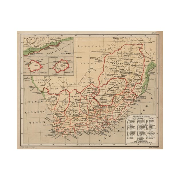 Vintage Map of South Africa (1880) by Bravuramedia