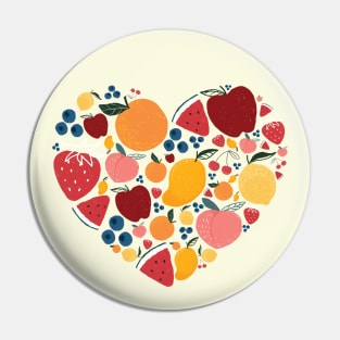 Fruits love heart Pin