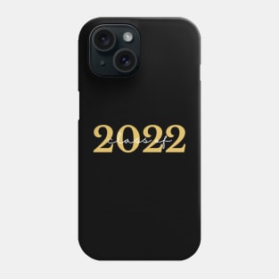 Class Of 2022. Simple Typography Gold and White Graduation 2022 Design. Phone Case