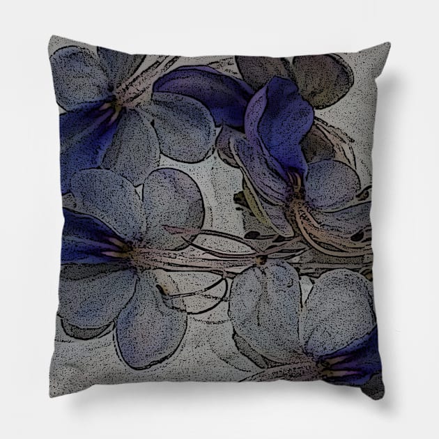 Gray and Blue Botanical Pillows Blue Butterfly Flower Glory Bower Wings Pillow by IEatFanBoys