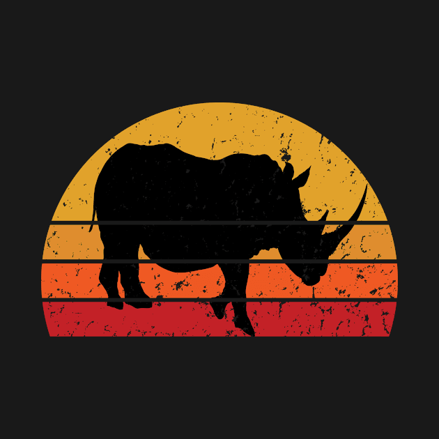 Retro Rhino Rhinoceros Rhinoceros Indian by Shirtjaeger