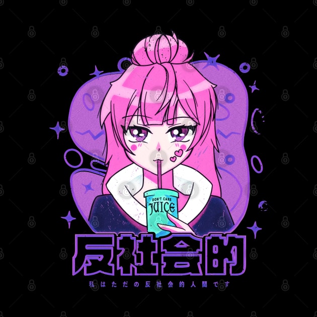 Anime Girl with Kanji Pink Version by SolidFive7