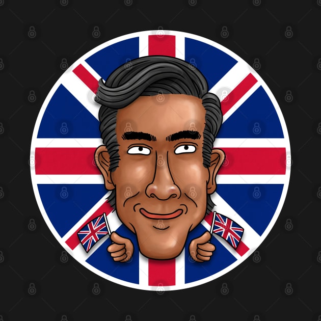 Rishi Sunak British Flag by Takeda_Art