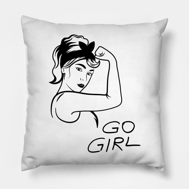 GO GIRL Pillow by zackmuse1