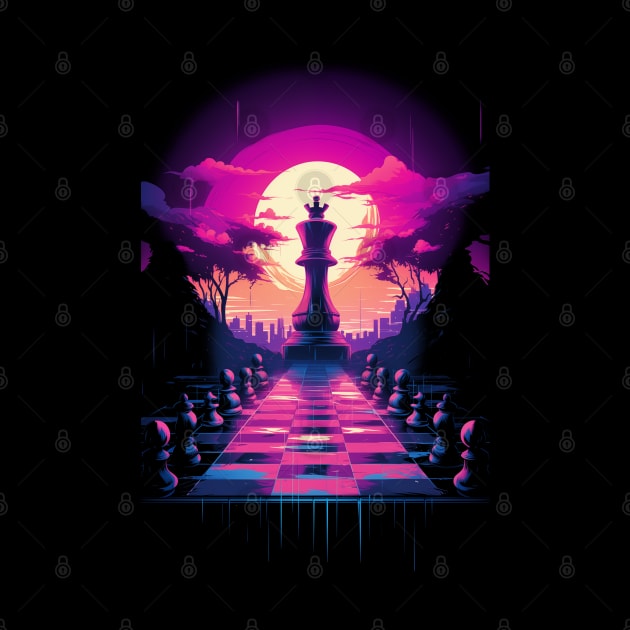 Twilight King Neon Chess by TNM Design