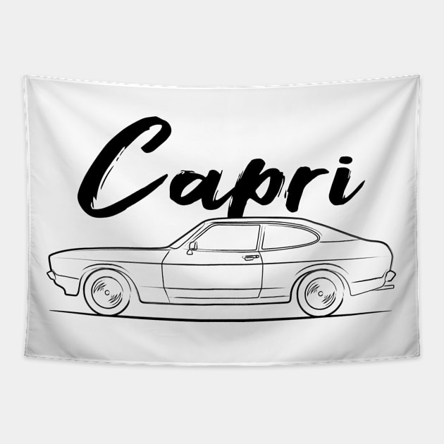 Classic Capri MK2 Racing Legend Tapestry by GoldenTuners