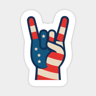 Peace and pride hand in US flag style Magnet