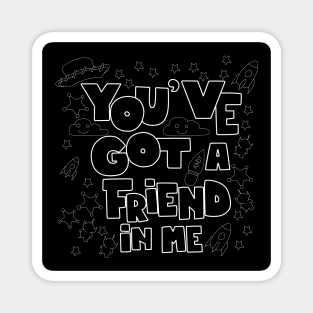 you have friends so enjoy this life ecopop lettering wallpaper fun Magnet