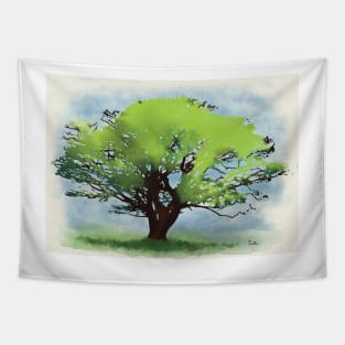 Watercolor Tree Tapestry