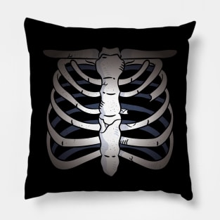 Skeleton Graphic with Broken Heart Pillow