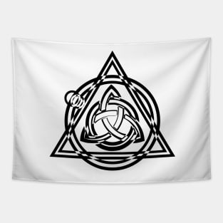 Celtic Triquetra Circle Triangle Black And White Tapestry