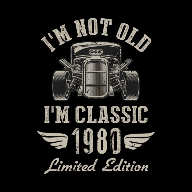 I'm Classic Car 42nd Birthday Gift 42 Years Old Born In 1980 by Penda
