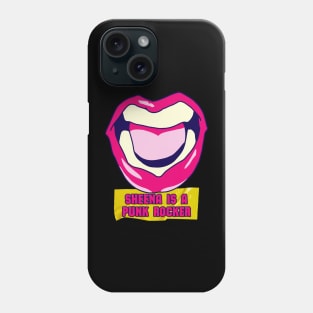 the lips of punk rocker girl and tape Phone Case