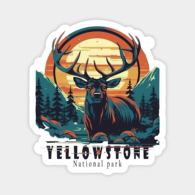 Yellowstone National Park Magnet by GreenMary Design