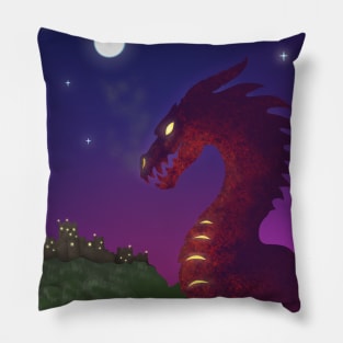 Medieval Dragon Twilight Pillow