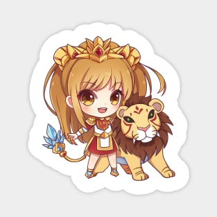 Leo the Lion Chibi Zodiac Anime Girl Magnet